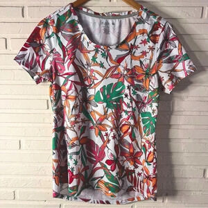 Reel Legends Colorful Floral Sun Protection Performance Shirt, Size Medium